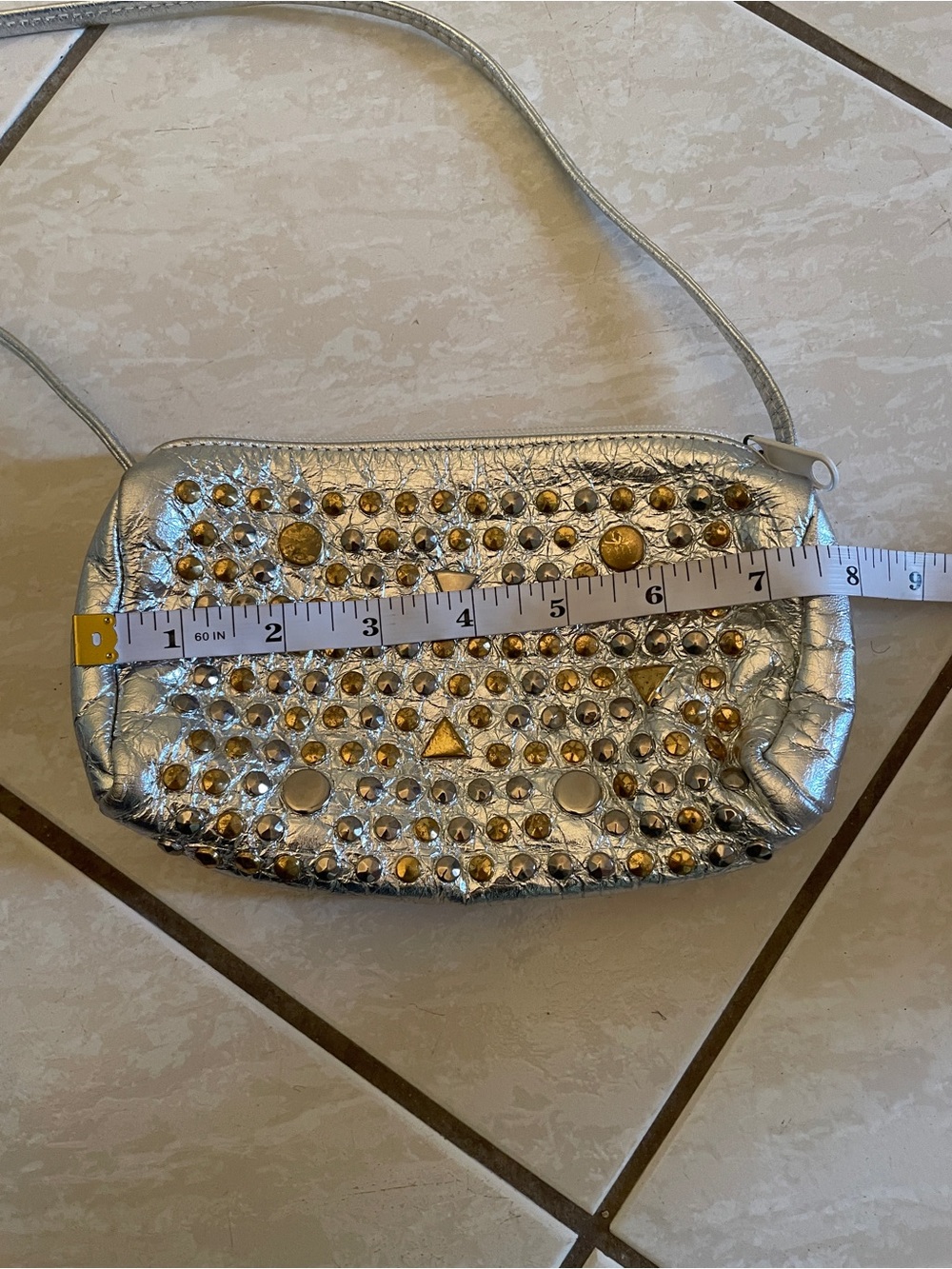 Silver Studded Crossbody Bag - Women - Picture 13 of 15